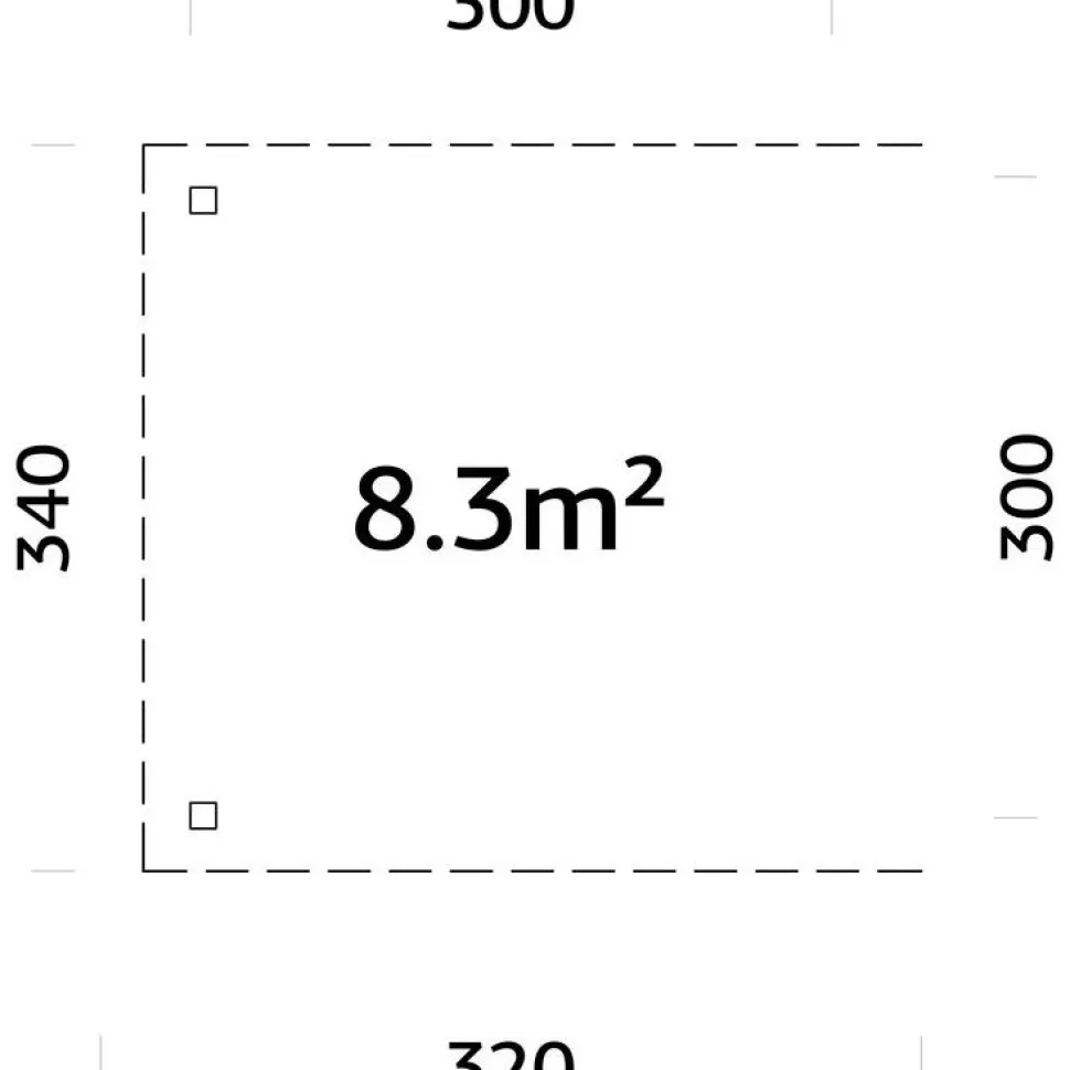 Lisäkatto Palmako Connect Lenna, kahdella tolpalla, 8,3 m²