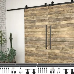 Liukuoven asennussarja 2 kpl 183cm teräs musta