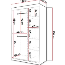 Liukuovivaatekaappi Nomla RIFLO SLIM 2 120, 120x200cm