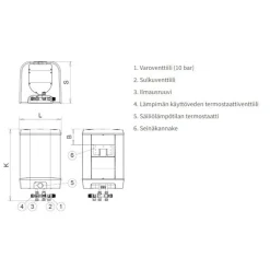 Lämminvesivaraaja Jäspi VLK 60 2 kW rst 60 l