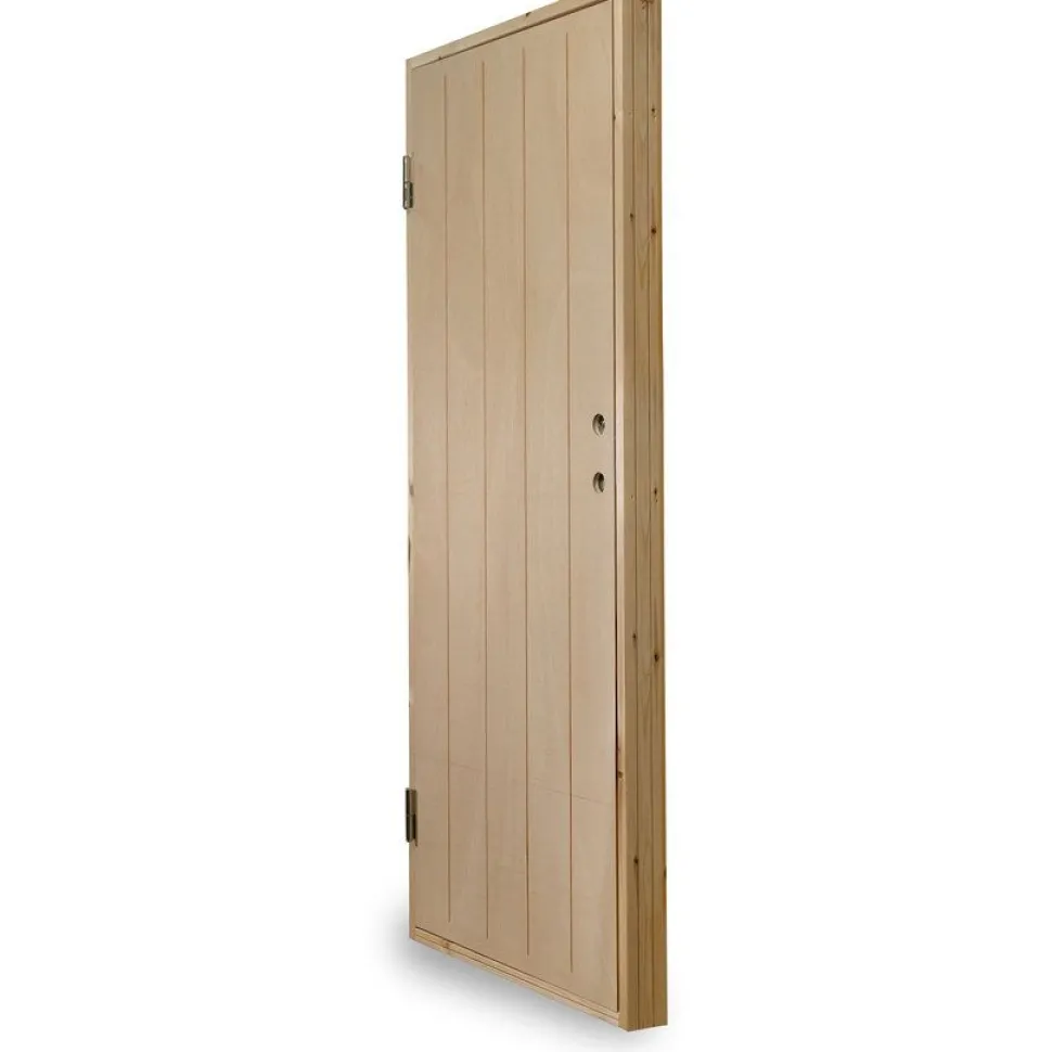 Lämpimän varaston ovi Jabo Ljusdal 90x200cm vasen, käsittelemätön urajyrsitty vaneri