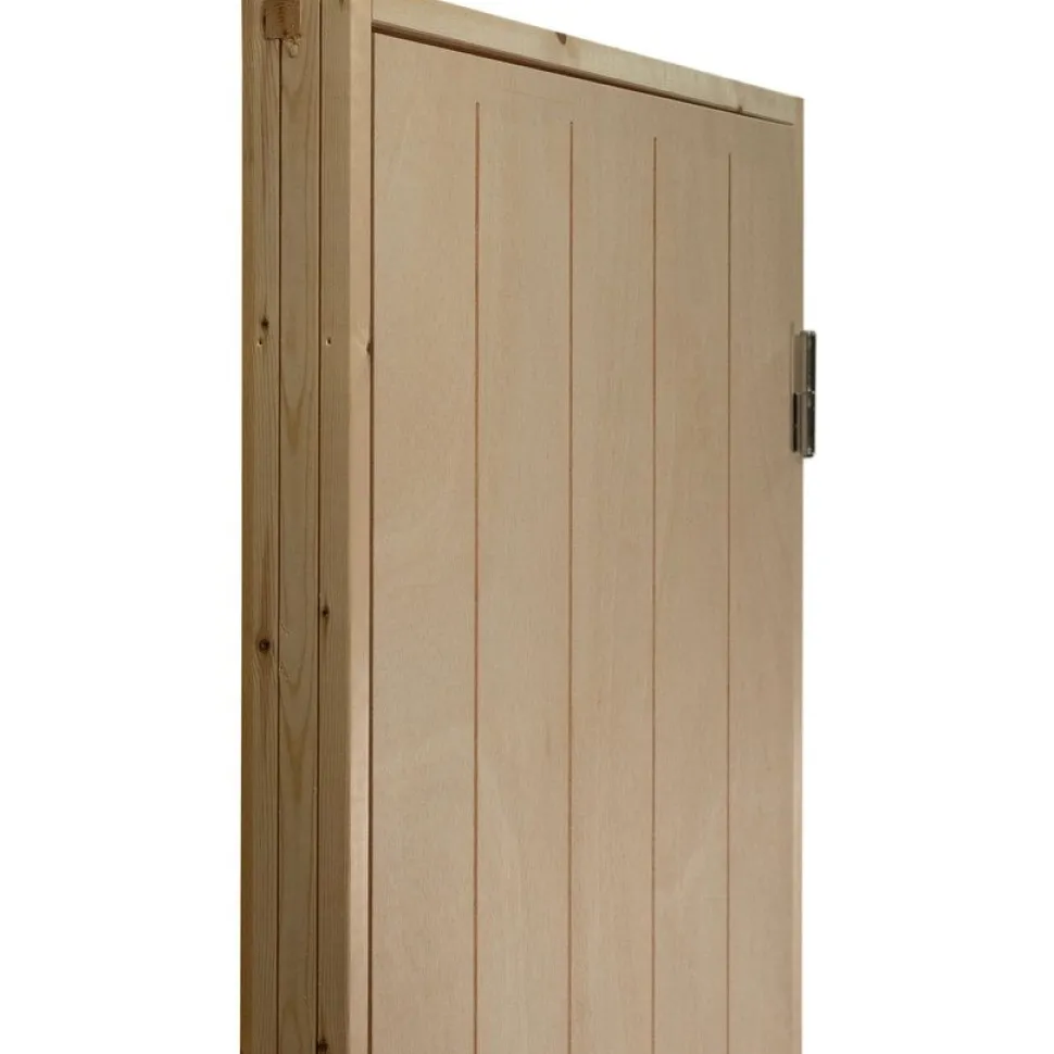 Lämpimän varaston ovi Jabo Ljusdal 90x200cm vasen, käsittelemätön urajyrsitty vaneri