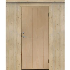 Lämpimän varaston ovi Jabo Ljusdal 90x200cm vasen, käsittelemätön urajyrsitty vaneri