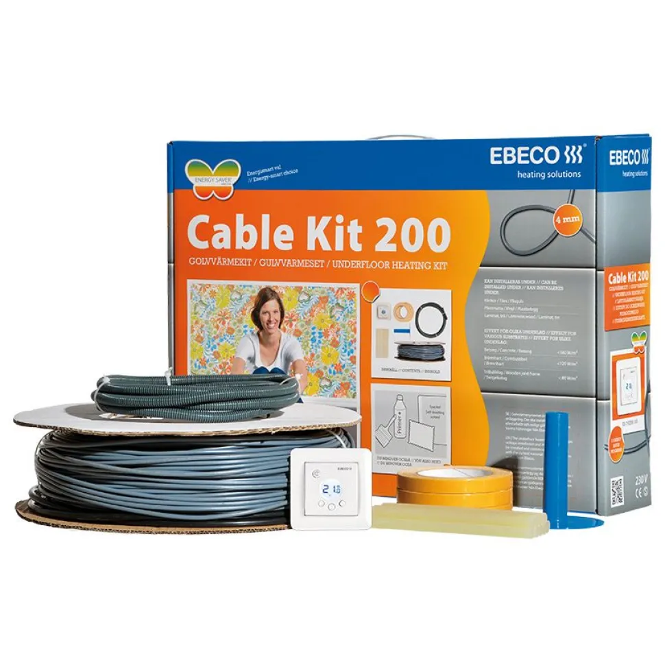 Lämpökaapelipaketti Ebeco Cable Kit 200, eri vaihtoehtoja