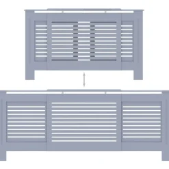Lämpöpatterin suoja harmaa mdf 205 cm