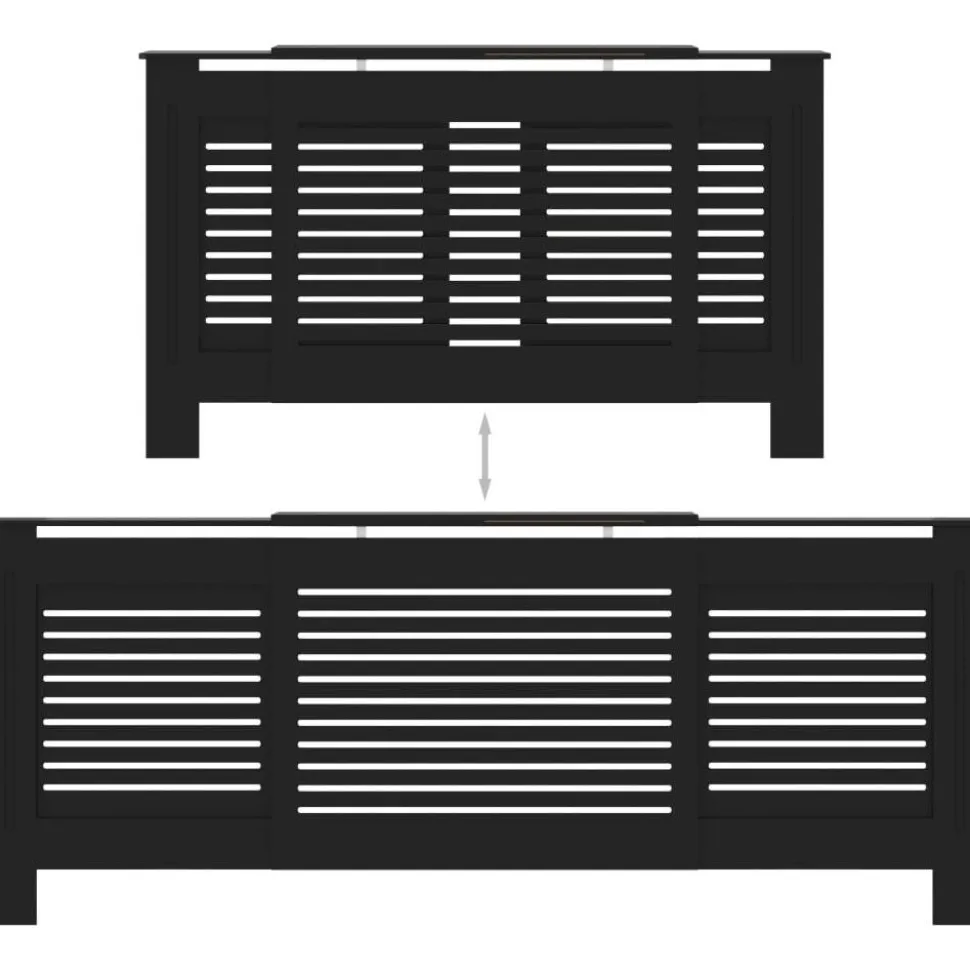 Lämpöpatterin suoja musta mdf 205 cm