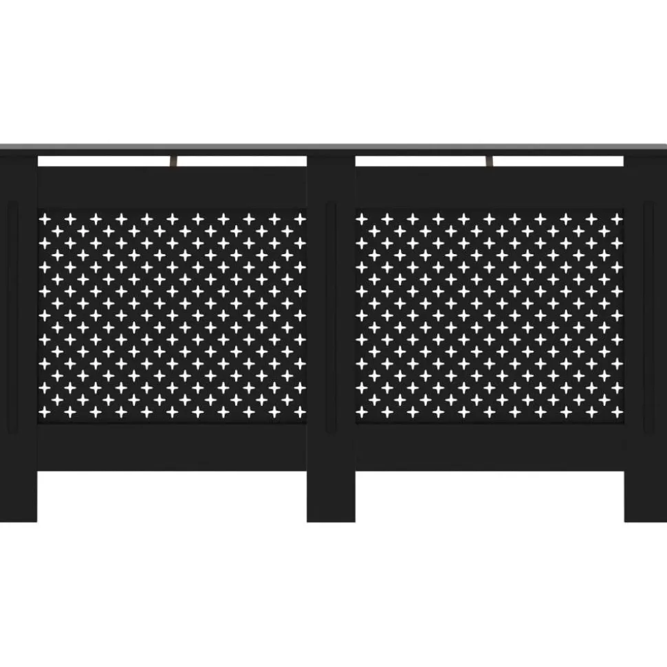 Lämpöpatterin suoja musta 152x19x81 cm mdf