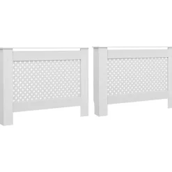Lämpöpatterin suojat 2 kpl valkoinen 112x19x81,5cm mdf