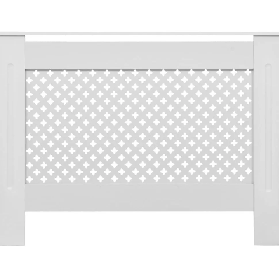 Lämpöpatterin suojat 2 kpl valkoinen 112x19x81,5cm mdf
