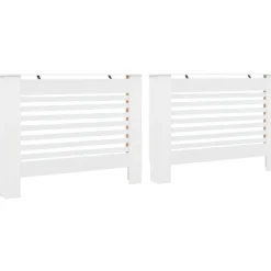 Lämpöpatterin suojat 2 kpl valkoinen 112x19x81,5 cm mdf