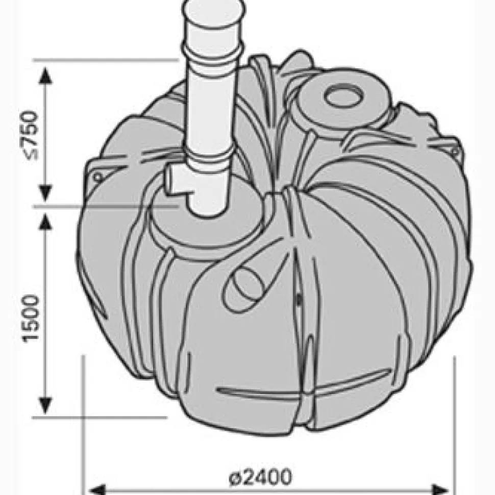 Lokasäiliöpaketti Uponor sis. umpisäiliö 5300l + täyttymishälytin + 3kpl ankkurointipaketti