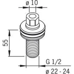 Läpivientiliitin Oras 203140 Ø 10/22-24 mm kromi