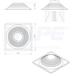 Läpivientitiiviste Vilpe Roofseal, eri kokoja