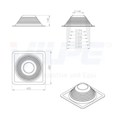 Läpivientitiiviste Vilpe Roofseal, eri kokoja