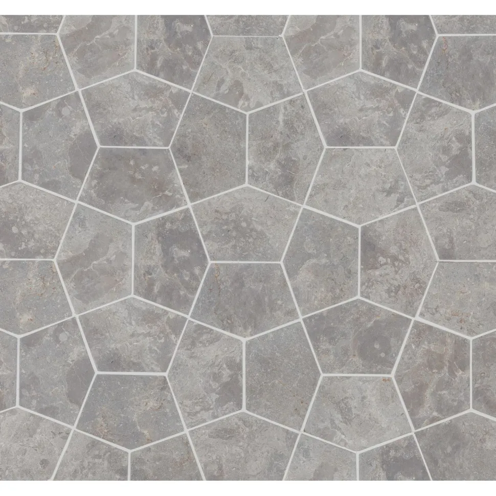 Luonnonkivilaatta Qualitystone Pentagon Light Grey, 150x100mm