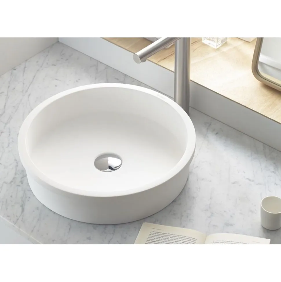Malja-allas Bathco Belted, Ø420mm, mattavalkoinen