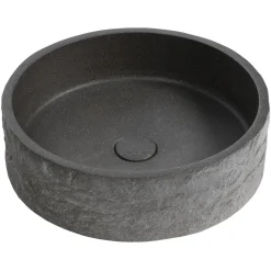 Malja-allas Interia Ispir, 40cm, pohjaventtiili, graniittimusta