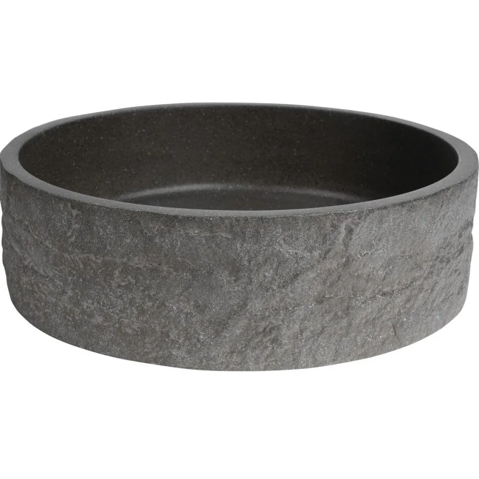 Malja-allas Interia Ispir, 40cm, pohjaventtiili, graniittimusta