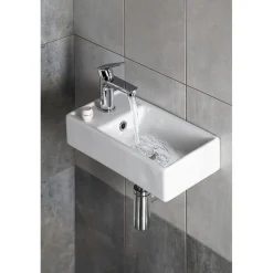 Malja-allas Interia Minos Cloakroom 400x220 mm vasen valkoinen