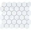 Marmorimosaiikki Pukkila Carrara Hexagon, 5x6cm, 6-kulmainen, matta, lasitettu