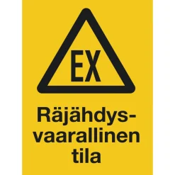 Merkintäkilpi "Räjähdysvaarallinentila", 20x30cm