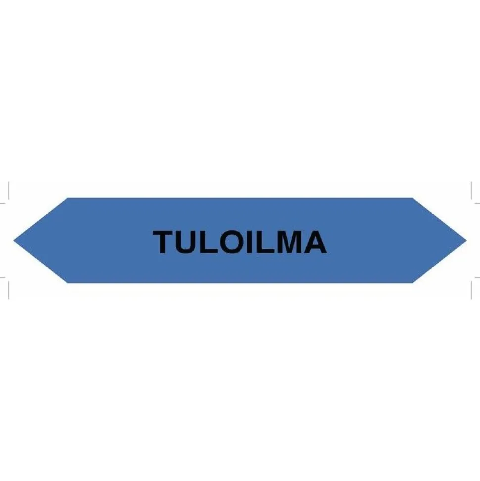 Merkintätarra/putkistotarra "Tuloilma", 16x2.5cm, 5kpl