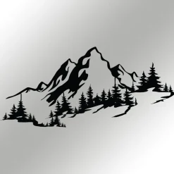 Metallinen seinäkoriste Linento Mountain 3, musta