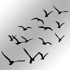 Metallinen seinäkoriste Linento Migration, musta