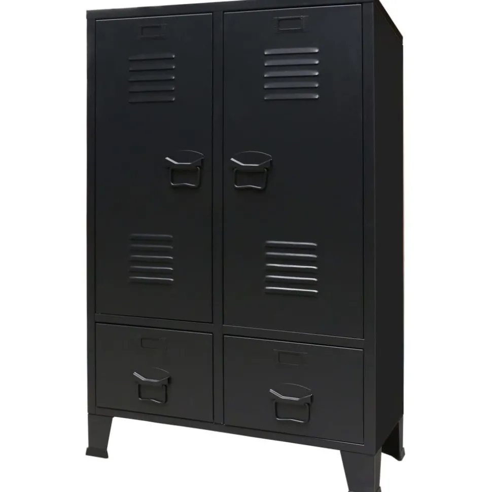 Metallinen vaatekaappi teollinen tyyli 67cm musta