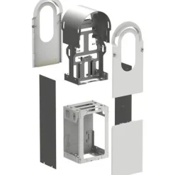 Metallisarja kahden Schneider Electric EVlink Pro AC -latausaseman asennukseen