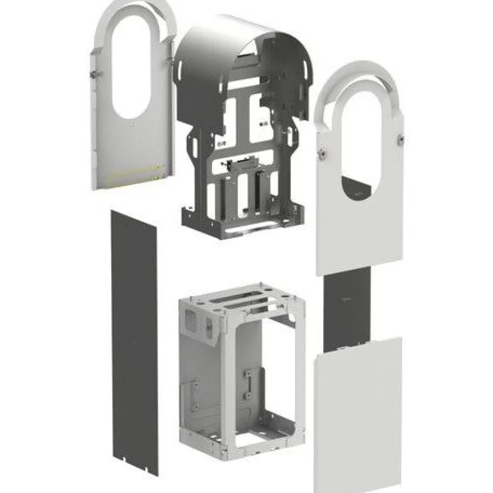 Metallisarja kahden Schneider Electric EVlink Pro AC -latausaseman asennukseen