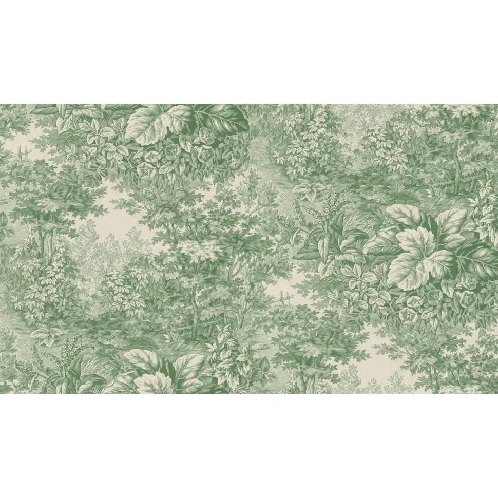 Metsätapetti Sandberg Forest Toile vihreä, mittatilaus, non-woven
