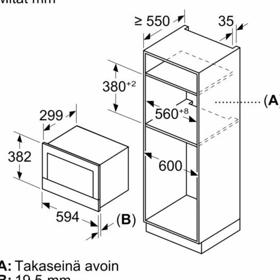 Mikroaaltouuni Bosch Serie 8 BFR7221B1 60cm musta integroitava