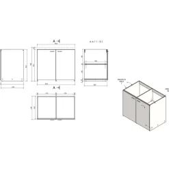Minikeittiö MCERAMIC, leveys 100cm, keraamisella liedellä