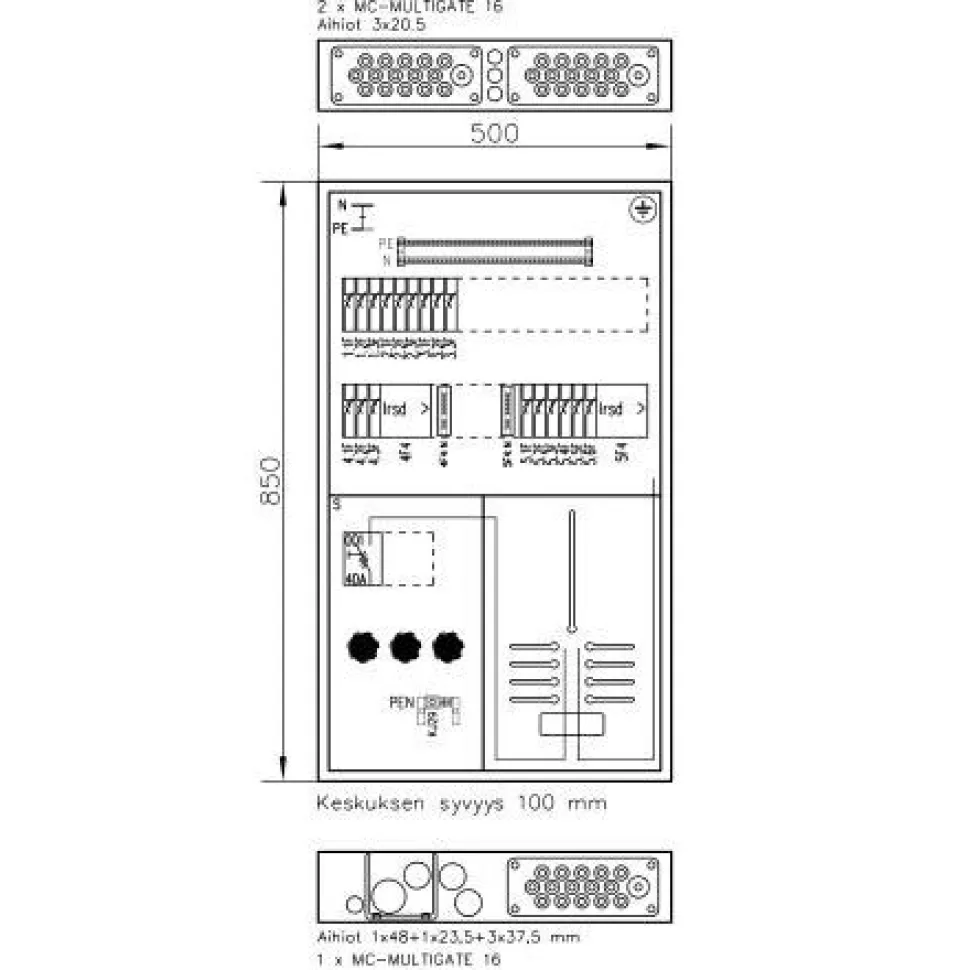 Mittauskeskus uppo/pinta FE UTU Boxer 3418K V 35A IP30 FE