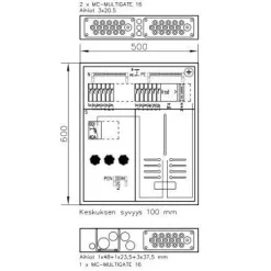 Mittauskeskus uppo/pinta FE UTU Boxer 3412K V 35A IP30 FE