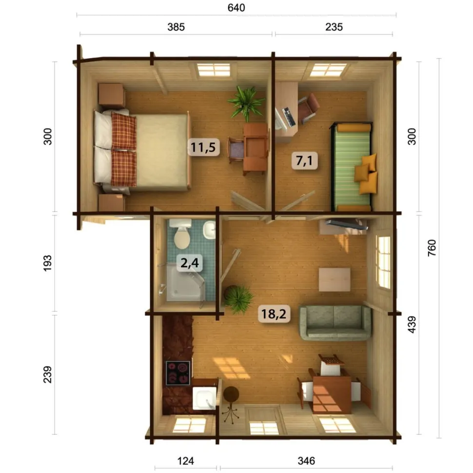 Mökki Palmako Emily 39,2 m²