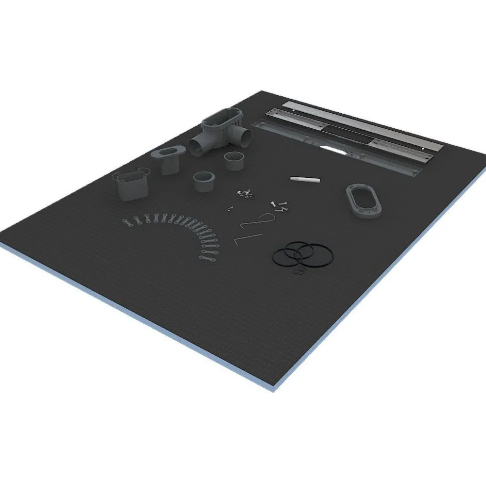 Märkätilalevy lattiaan lineaarisella kaivolla Tycroc STL100 10000x1000x30 mm