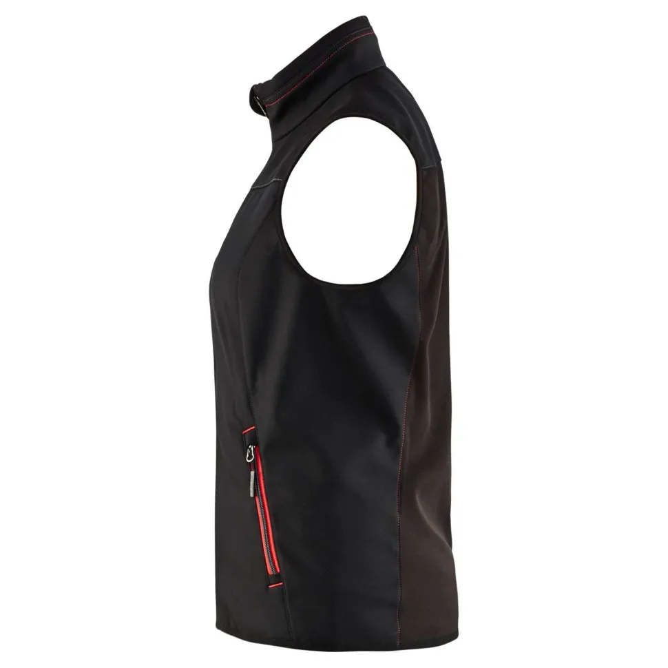 Naisten softshell-liivi Blåkläder 3851 musta/punainen