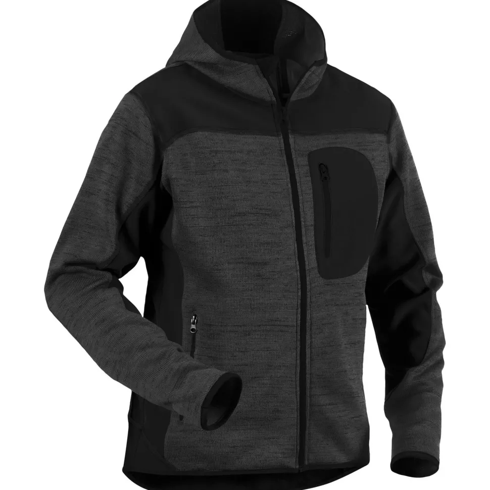 Neulottu softshelltakki Blåkläder 4930 harmaa/musta