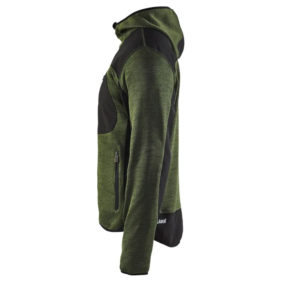 Neulottu softshelltakki Blåkläder 4930 army green/musta