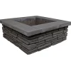 Nuotiopaikka Lakka Loimu + kansi, 1200x1200x420mm, musta
