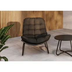 Oleskeluryhmä Venture Home Cala, 2 lepotuolia + pöytä, harmaa/musta