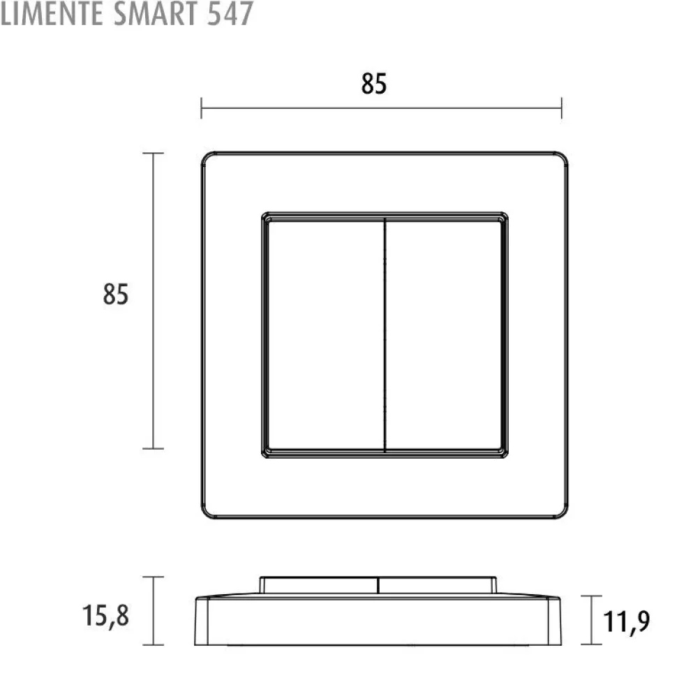 2-osainen kytkin Limente Smart 547 Greenline IP20 valkoinen