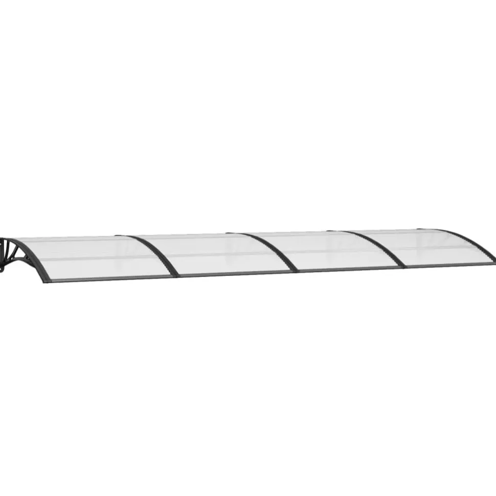 Ovikatos 350x100 cm polykarbonaatti vaalea/musta