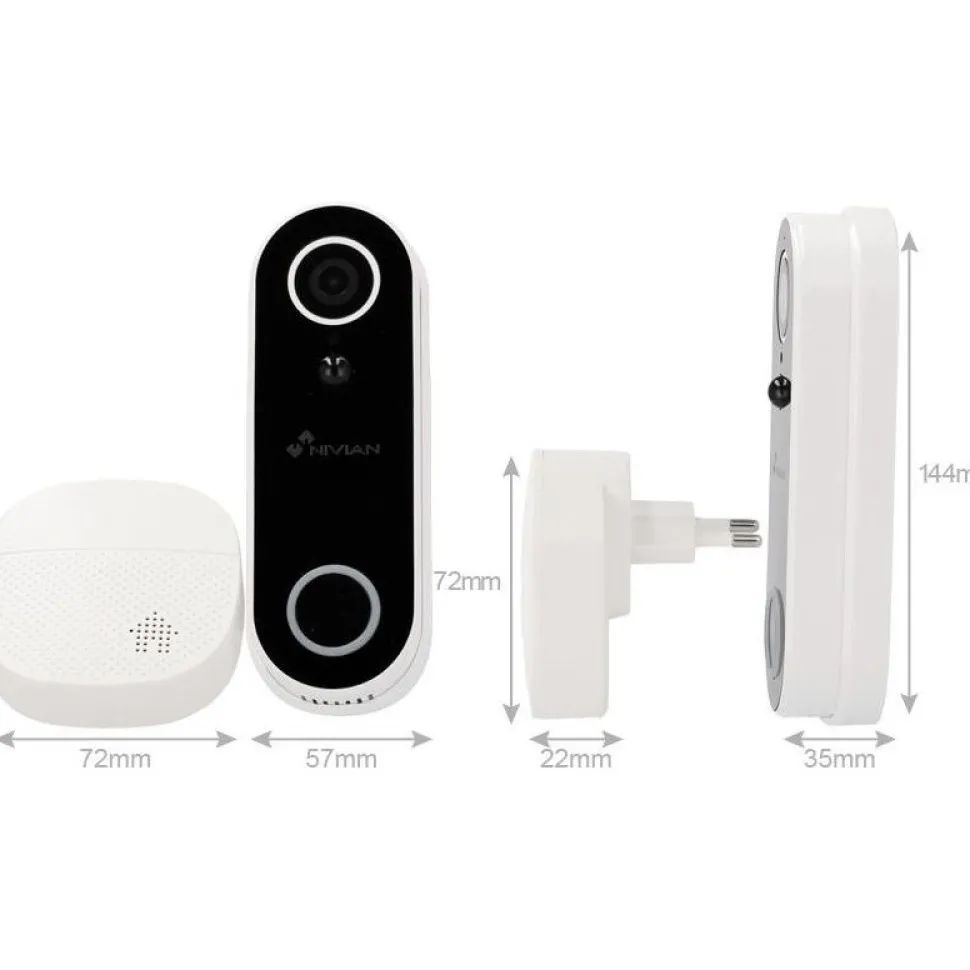 Ovipuhelin Celotron Nivian Smart, sisäkellolla ja FullHD 1080P 2MP resoluutiolla