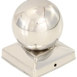 Pallon muotoiset tolpan kärjet 6 kpl ruostumaton teräs 91x91 mm