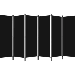 6-paneelinen tilanjakaja, musta, 300x180 cm