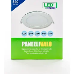 Paneelivalaisin LED Energie Slim Ø170mm 12W 840lm 3500K uppoasennettava sis. liitäntälaiteen valkoinen