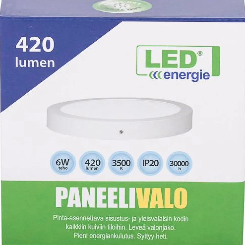 Paneelivalaisin LED Energie 3500K pinta-asennettava sis. liitäntälaitteen valkoinen